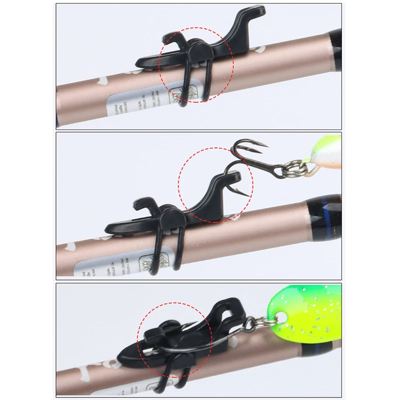 1SET Fishing Hook Keeper Lure Bait Holder with 3 Rubber Ring for Fishing  Rod Tackle Fishing Gear Portable Accessories Fixed Bait