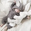 Four Season Baby Rompers Newborn Boys Girls Clothes Rabbit Ear Hooded Jumpsuit infant Costume Fleece Thick Baby Romper pajamas 5