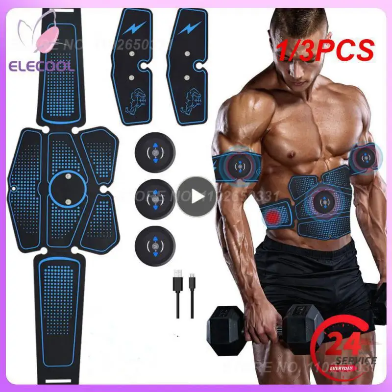 

1/3PCS Abdominal Muscle Stimulator Trainer EMS Abs Training Gear Muscles Electrostimulator Toner Exercise At