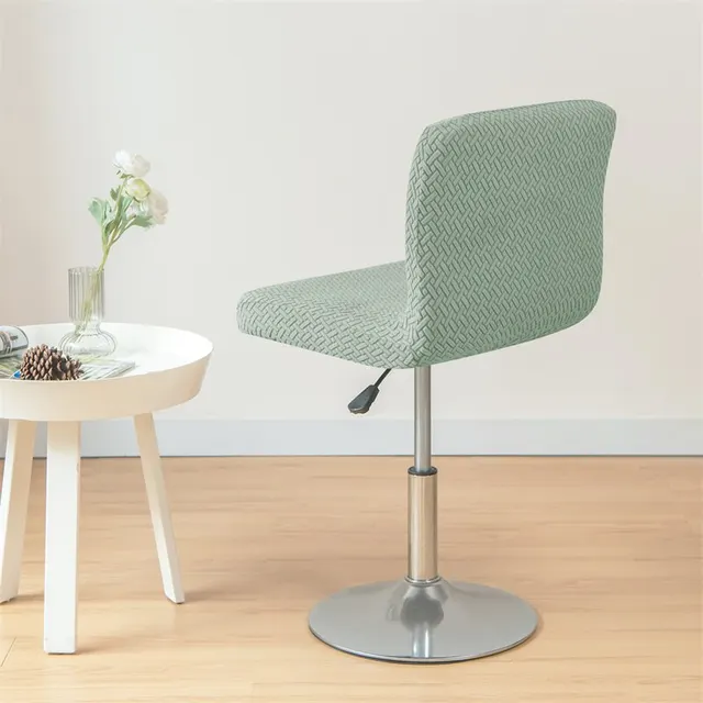 Jacquard Bár Szék Fedele Rövid Hátsó Üléshuzzatok Csúszóképek Szállodai Bankett Étkező Kis Méretű Tok Egységes Színű - Image 4