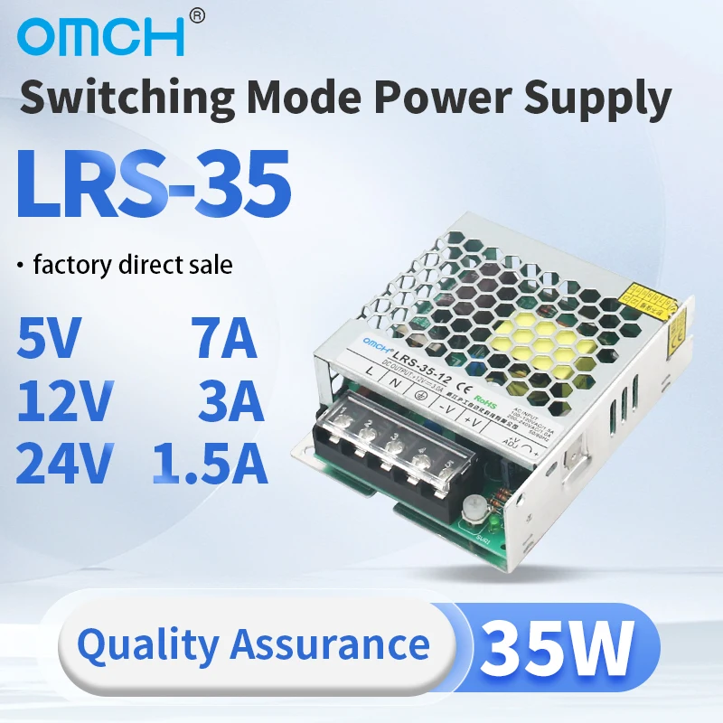 

OMCH 35W 50W Switching Power Supply LRS-35 LRS-50 Overload Protection Single Output Small Volume Transformer Slim 5V 12V 24V