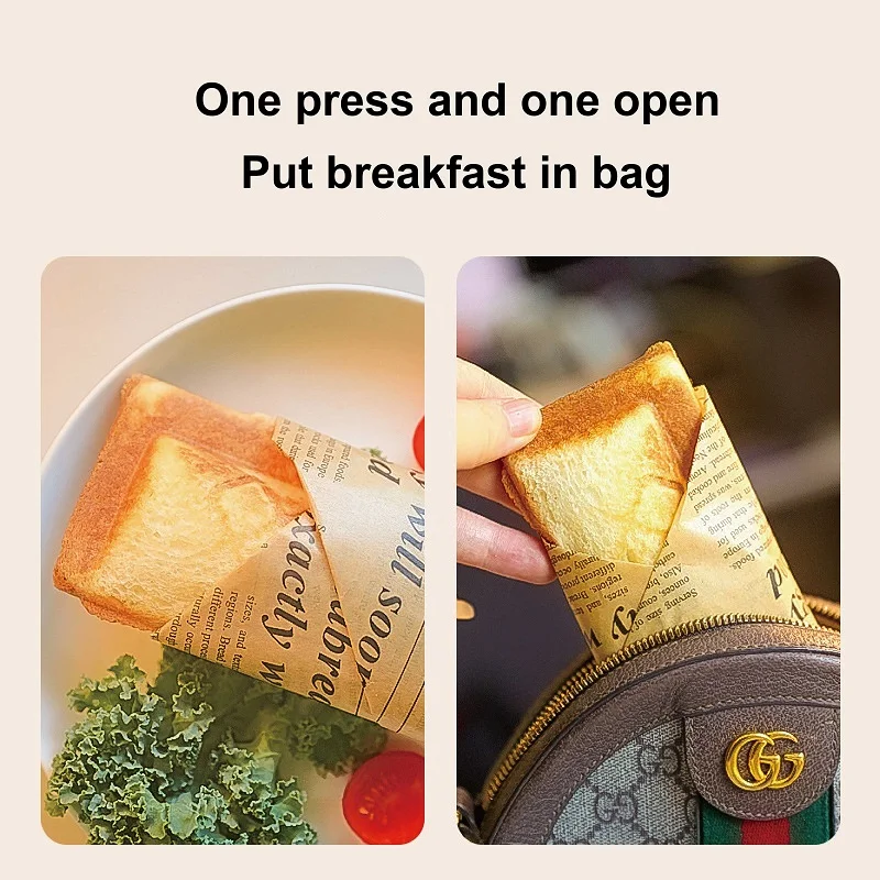 500W Sandwich Machine Fast Breakfast Machine Home Hot-pressed Toasted Non-stick Bread Mini Panini Multi-function Toaster