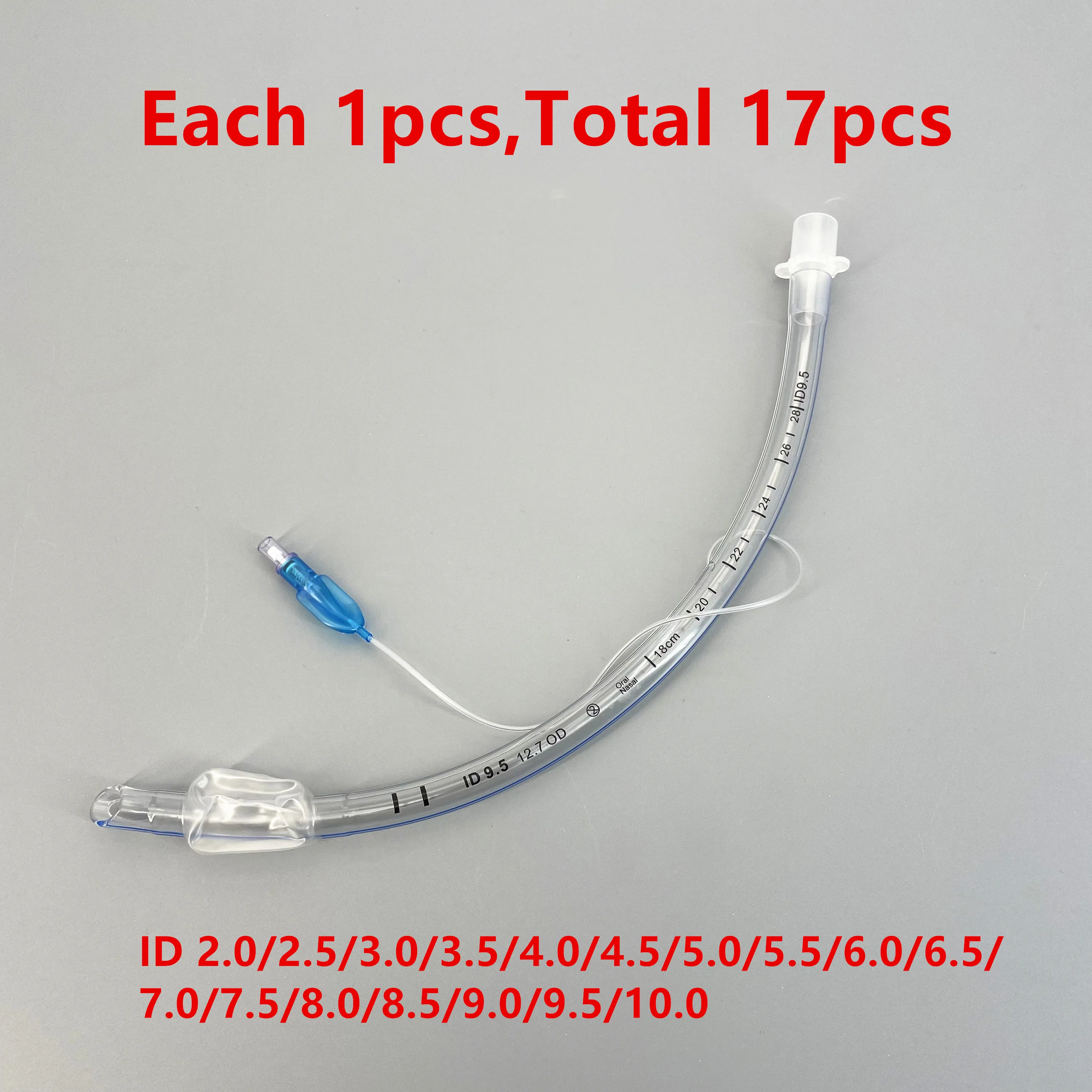 Endotracheal tube with cuff disposable sterilized tracheal tube for veterinary medical consumables ID 2.0-10mm