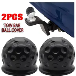 2pcs Universal 50mm Tow Bar Ball Cover Cap Ball Hood For Trailer Protect Car Accessories Repair Tool Rubber