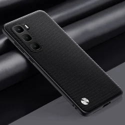 Luxury PU Leather Shockproof Silicone Phone Case Cover for Infinix hot 60i 4g (Matte Black)