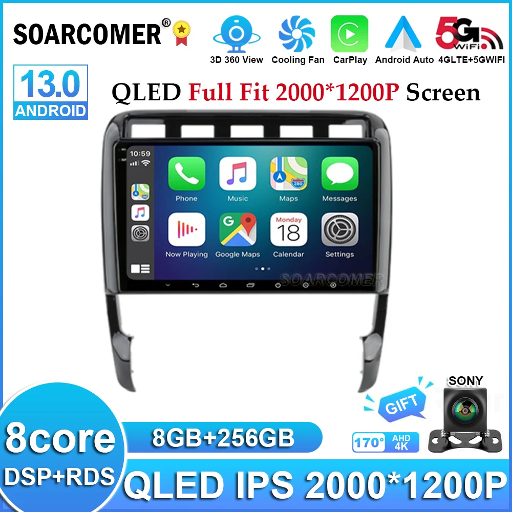 

Android 13 For Porsche Cayenne I 1 9PA 2002 - 2010 Car Radio Multimedia 4G WIFI BT Navigation GPS Stereo Video Player Head Unit