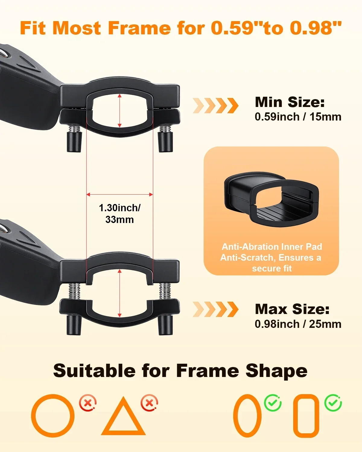 Adjustable Anti-Slip Bicycle Kickstand with Foot Pad
