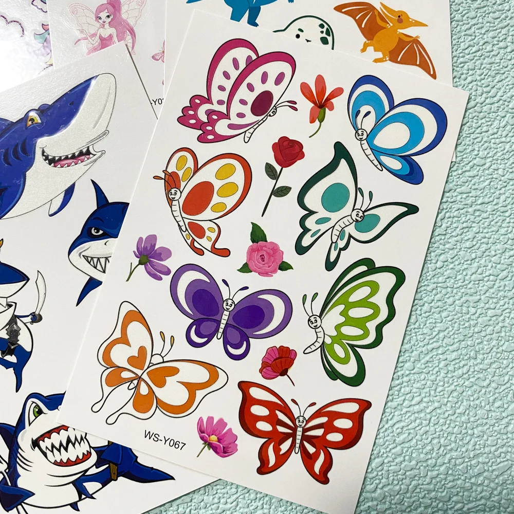 5 Sheets Luminous Tattoo Stickers Temporary Colorful Animal Dinosaur Tattoo Cute Tattoo Stickers Children's Body Tatto 5