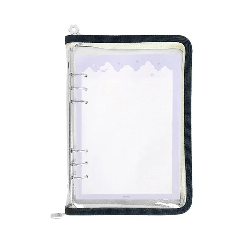 

Clear Notebook Binder 6 Ring Transparent Refillable Notebook Shell Detachable A5 Or A6 Size Journal Organizer For School Travel