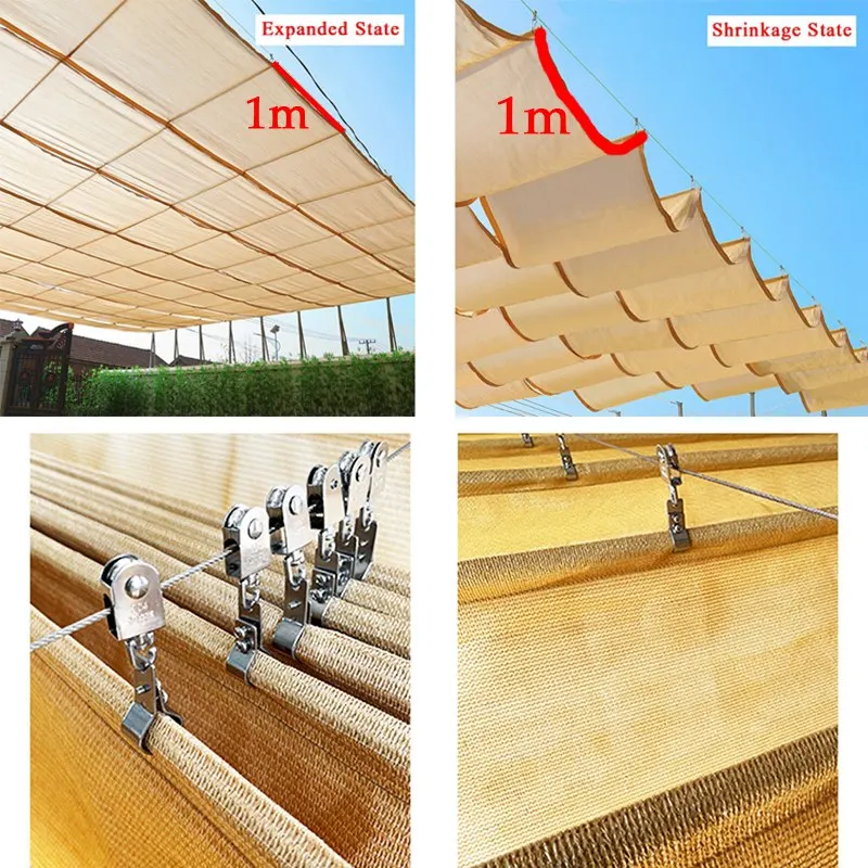 Regendicht Welle Teleskop Segel Garten Markise Im Freien Sonne Schatten Bildschirm Pavillons Sonnenschirm Baldachin Sonnencreme Plane – Detail 8