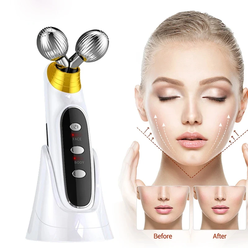 

Face Micro Current EMS Roller Massager Electric Lifting Beauty V-type Face Massager Anti Aging Wrinkle Skin Care Instrument 2023