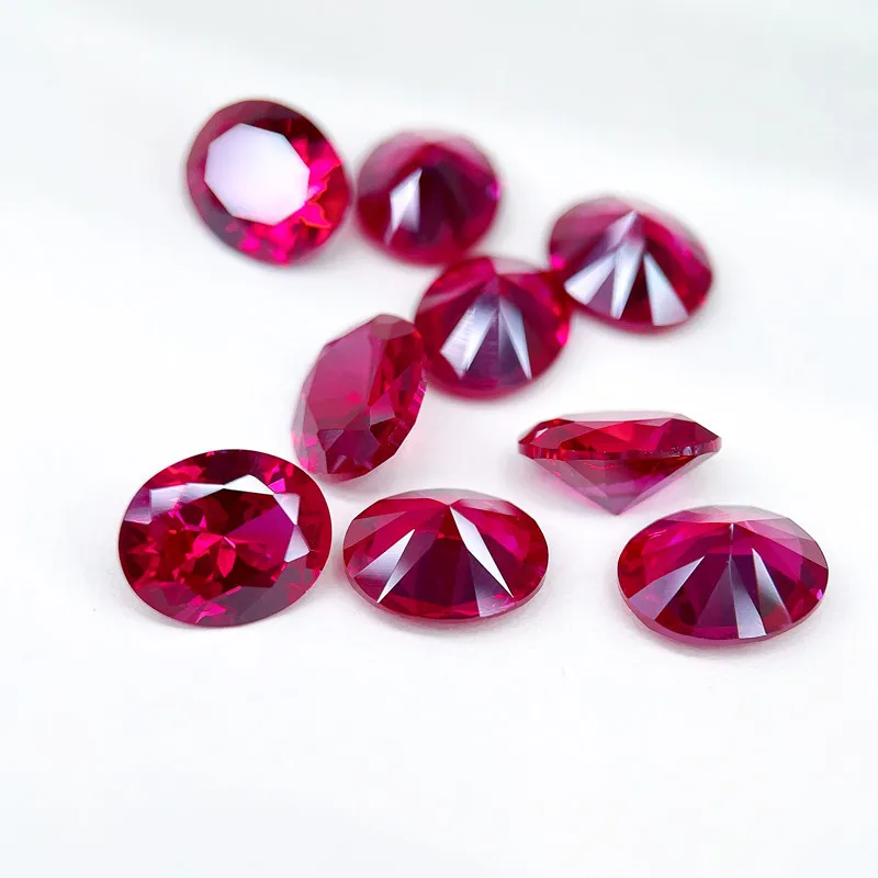 Birthstone Gemstones Loose Oval Cut Garnet CZ Stone Single Red