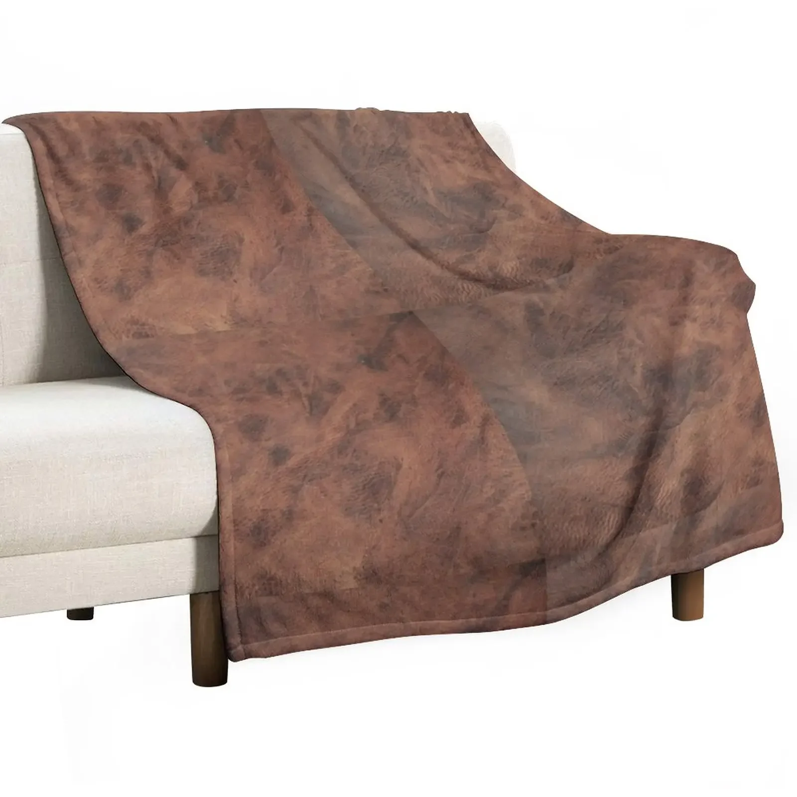

Tan Brown Old Leather | Ethical Cowhide and Skin Throw Blanket For Baby Tourist Bed linens Bed Blankets