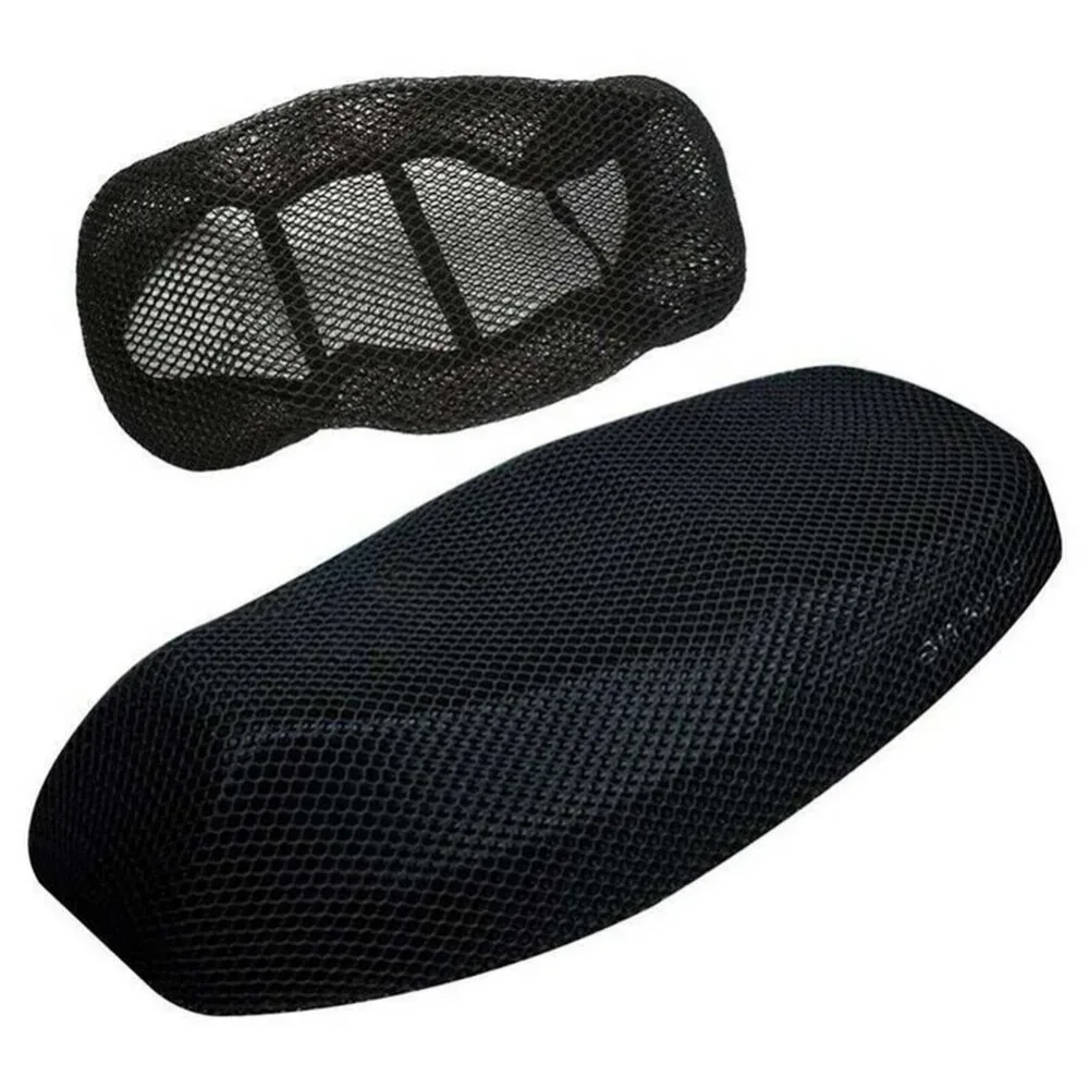 Breathable 3D Mesh Anti-Slip Motorcycle Seat Cushion - Black
