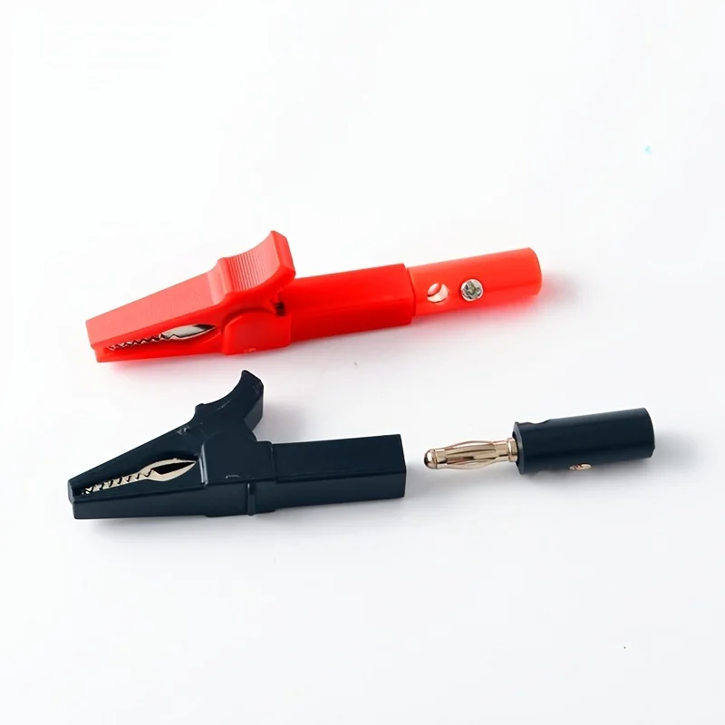 55MM Alligator Clips with Banana Plugs, Test Probe with 4mm Banana Plug Cable Clips, Strong Grip Clips for Electronics Testing