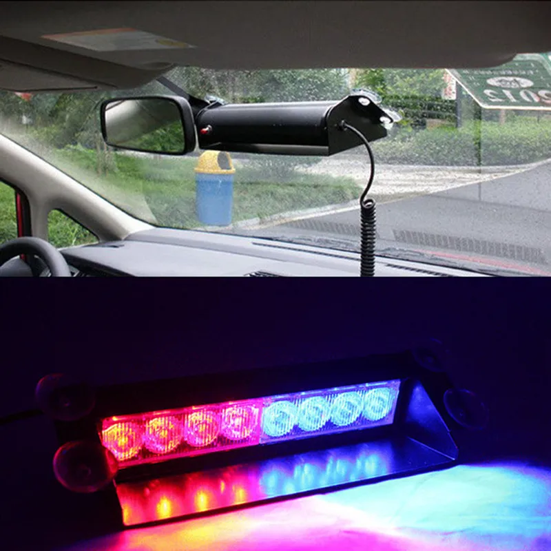 LED Car Strobe Light Red Blue Police Warning Light