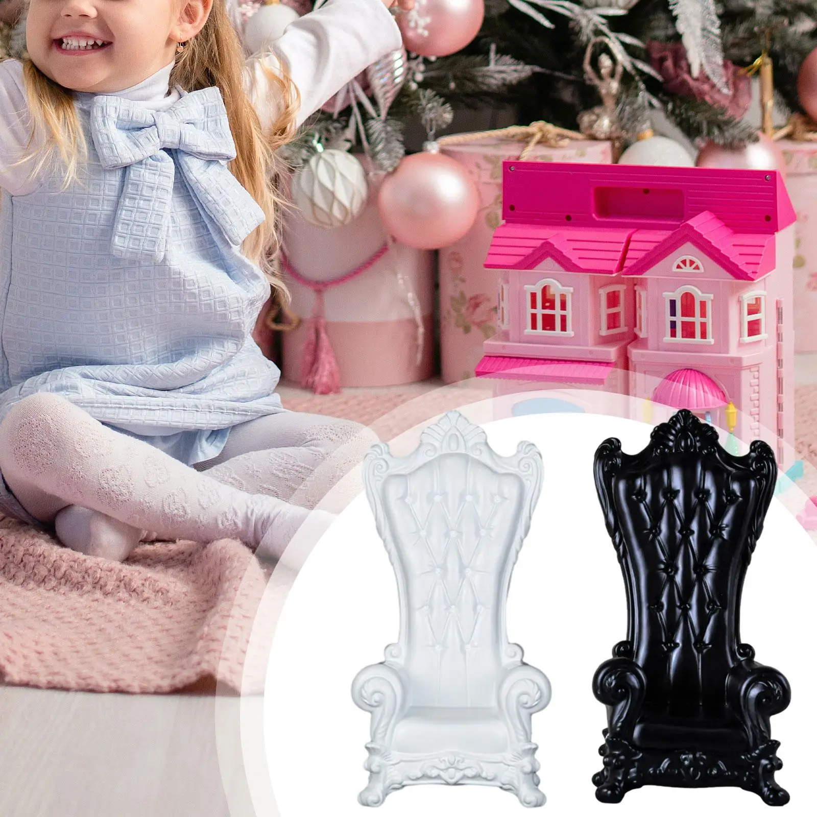1:12 Dollhouse Sofa Model, Miniature Living Room Furniture Pretend Play Mini Sofa Chair with Armchair for Railway Station 3