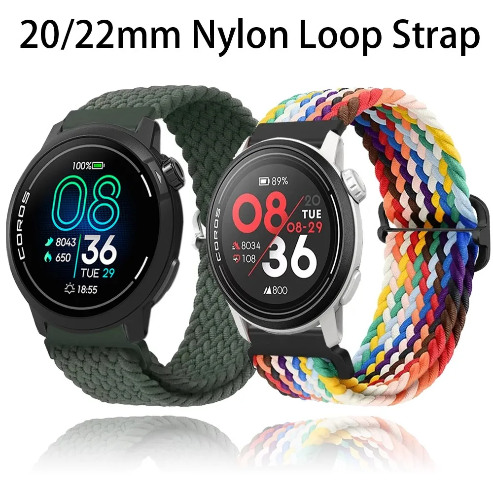 Nylon Braided Loop Strap - Comfortable Wristband for Smartwatches, 20mm/22mm