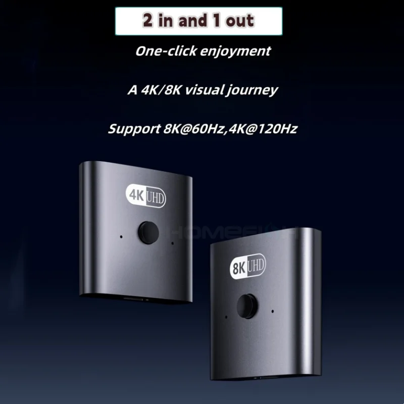 HDMI 2.1 switcher, splitter, two-in one-out, 1 split to 2