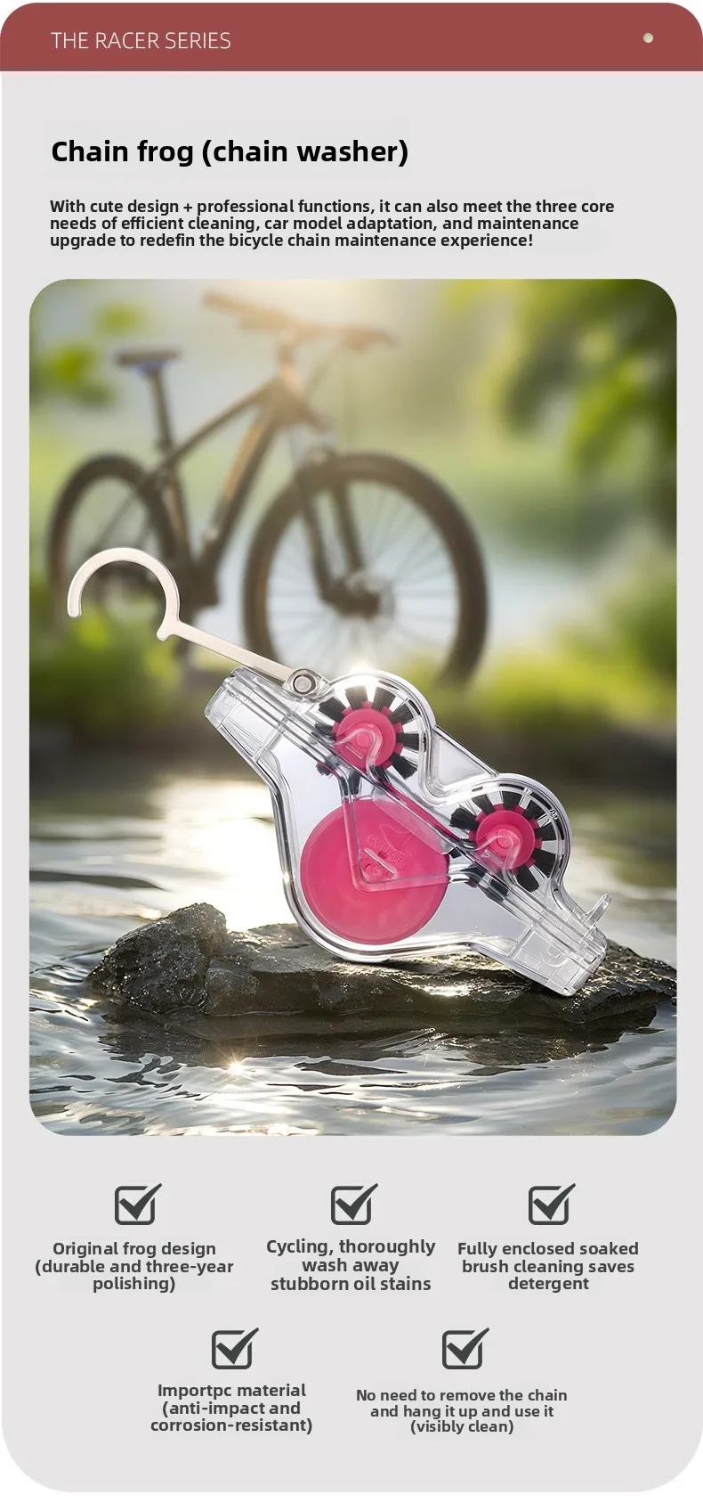 Description Picture 2 of itemBicycle Chain Cleaner Cycling Cleaning Kit Cycling Scrubber Washer Tool MTB Road Bike Frog Chain Washer High-Performance Tools