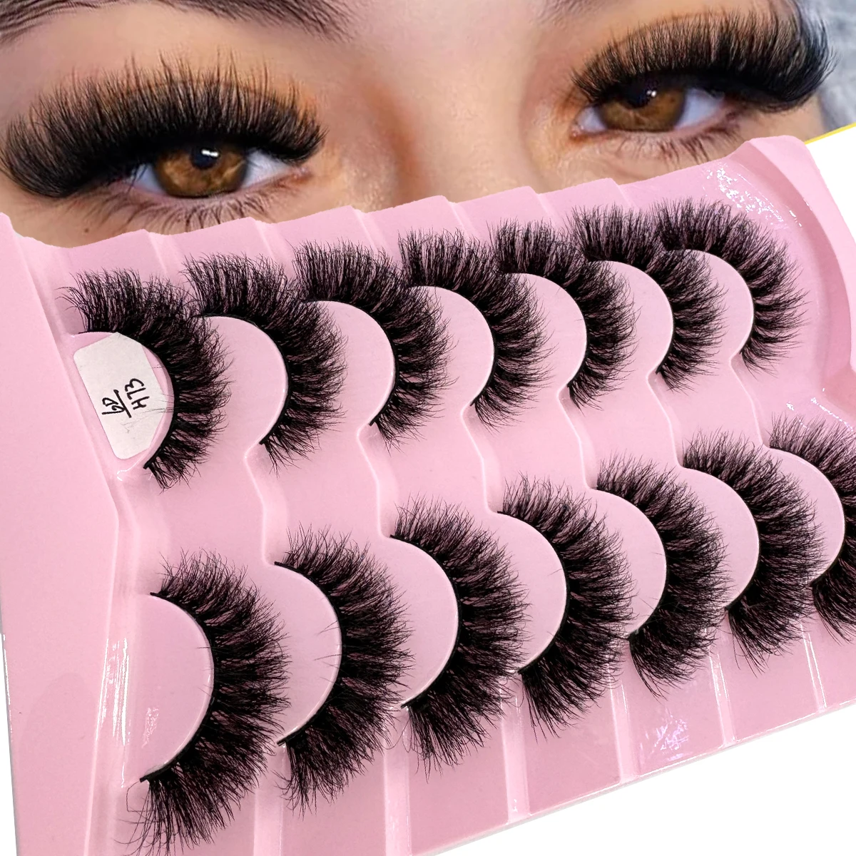 HBZGTLAD 7 paires de cils 3D cils de vison épais et moelleux Extension de cils doux faux cils naturels maquillage cils de vison