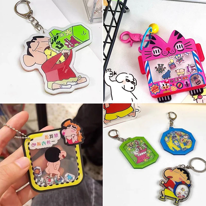 

Kawaii Crayon Shin Chans Keychain Anime Cartoon Bag Pendant Acrylic Shaker Creative Decoration Accessories Childs Toy Girl Gift