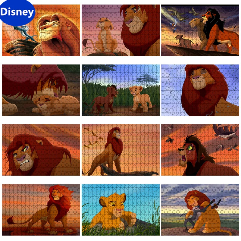 

Lion King Disney Cartoon Children's Brain Burning Puzzle 300/500/1000 Puzzle Pieces, Holiday Gifts, Handmade Decoration