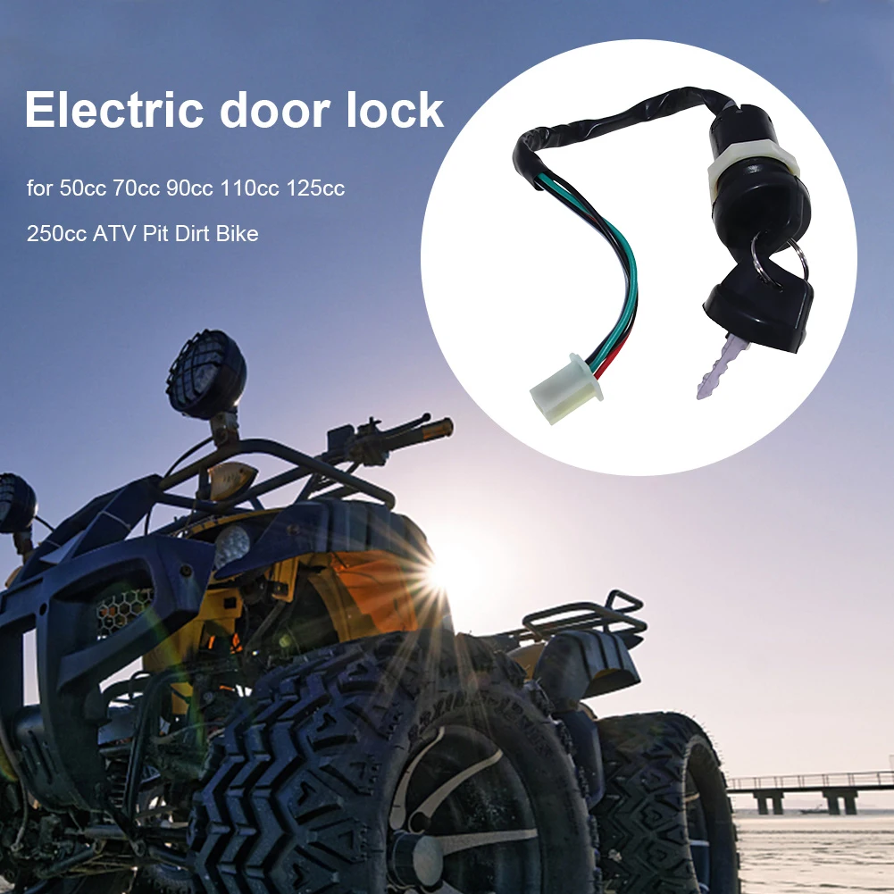 Ignition Key Universal Ignition Key Switch with Wire Motorcycle Replacement Parts for 50cc 70cc 90cc 110cc 125cc 250cc ATV