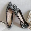 2022 Woman Luxury Shoes Big Size 34-43 Paillette Flats Heels Ballerina Ladies Pointed Toe Loafers Ballets Shoes Dressy Femmes 3