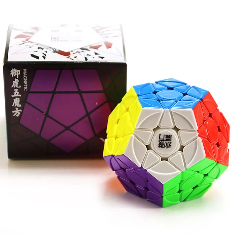 Yongjun Magic Cube Pentagon Yuhu V2M Megamix Turn Puzzle Cubus Magnetic 3x3 YJ Stickerless Teenage IQ Puzle for 10year Olds Boys specially magic skew twist z cube ghost exotic unique zcube puzle irregular unusual kid toy z cube blue transparent single color