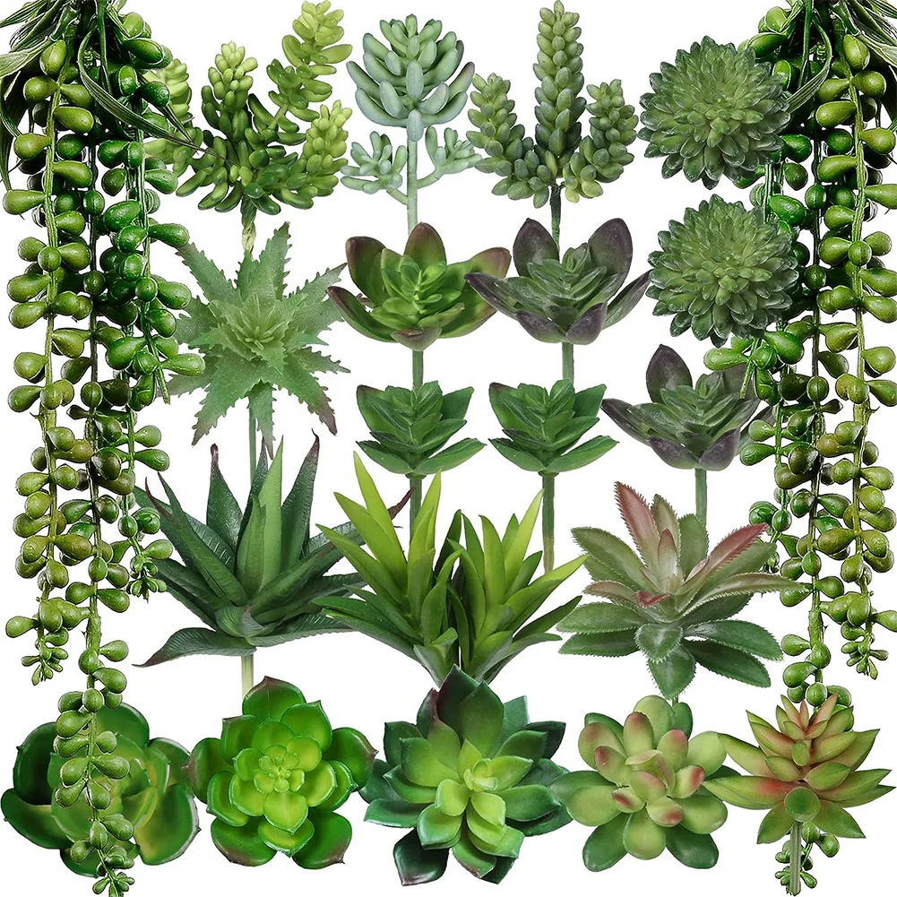 

Искусственные растения-суккуленты в ассортименте, маленькие зеленые подвесные суккуленты с алоэ, искусственные кактусы, комнатный уличный домашний декор, 21 шт.