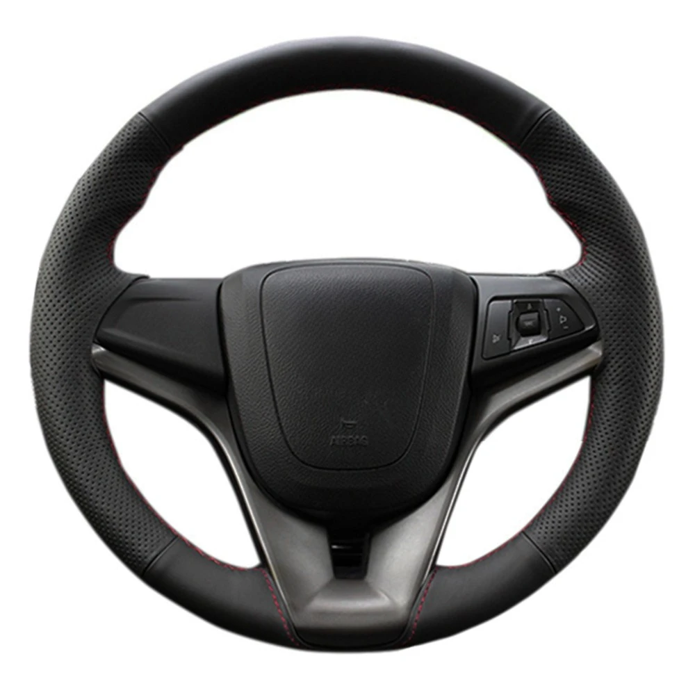 Steering Wheel Cover Black Hand-Stitched Soft Artificial Leather For Chevrolet Cruze 2009-2014 Aveo 2011-2014 Holden Cruze2010