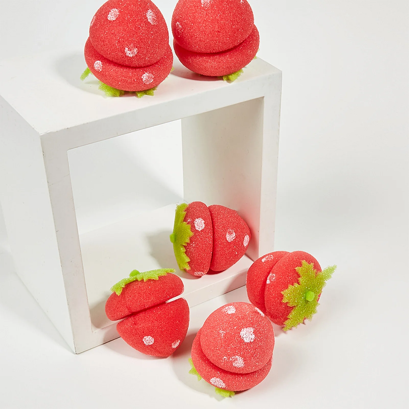 Hair Styling Tool 1/6/12pcs Strawberry Foam Hair Rollers Heatless Sponge Curling For Women Hairstyle