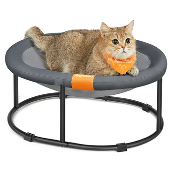Feandrea Pet Bed, Cat Hammock, Elevated Cat Bed for Multiple Cats, with Removable Washable Mesh, for Pets up to 20 lb, Oval 1