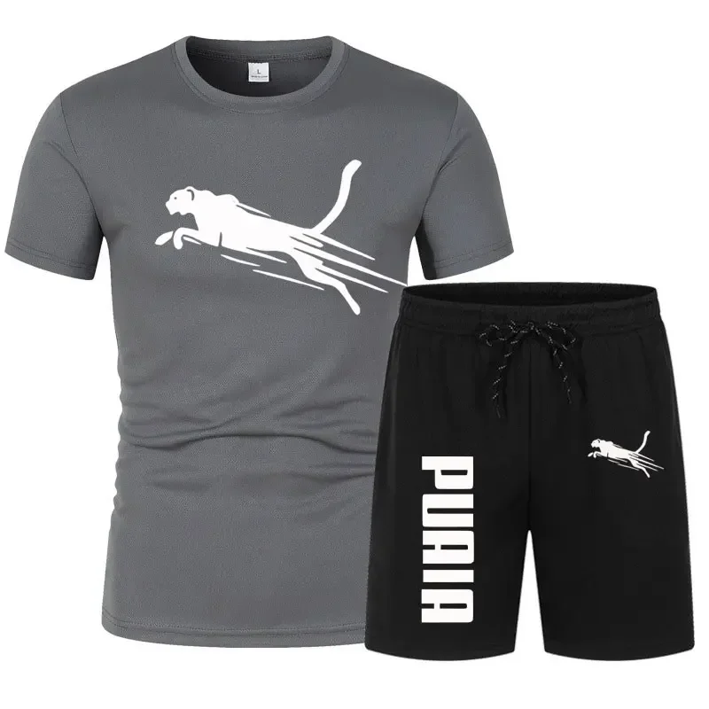 새로운 Herenkleding Zomersportpak Comfortabele Ademende 메쉬 하드루프 세트, 조깅 피트니스 트레이닝 스팍 헤렌 트레이닝 저지