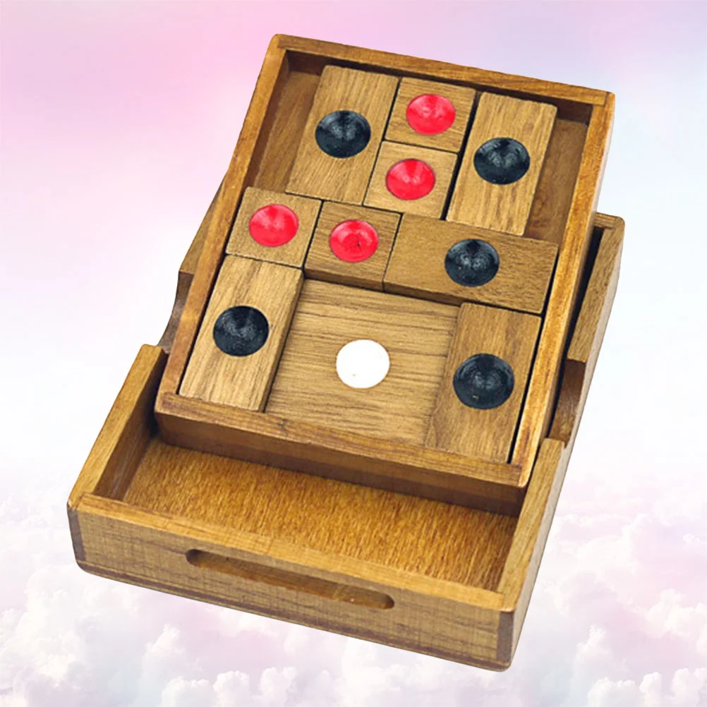 Round Dot Chess Wooden Chess Board Kids Toy Educational Game Logical Thinking Intellectual Development Mini Set