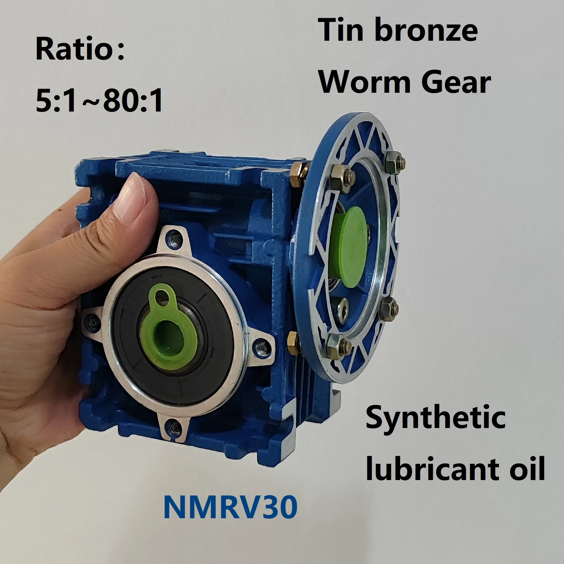 웜 기어박스 NMRV30 입력 11mm 출력 14mm 비율 5-80 주석 청동 웜 기어 스테퍼 모터 서보 모터 60w 180w