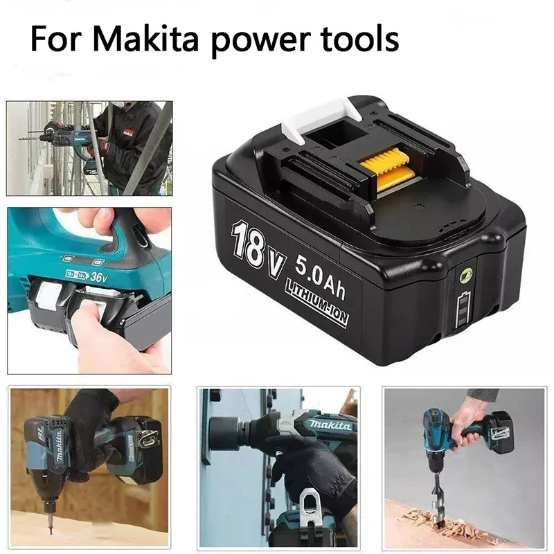 

100% Оригинальный Makita 18 в 5000 мАч перезаряжаемый аккумулятор для электроинструментов с зеркальной заменой Li-Ion LXT BL1860B BL1860 BL1850