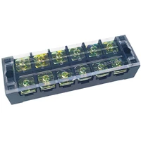 1Pcs TB4506 45A 600V Dual Row Barrier Screw Terminal Block Strip Wire Connector Insulated DIY Electrical Fix Fence High Quality 5