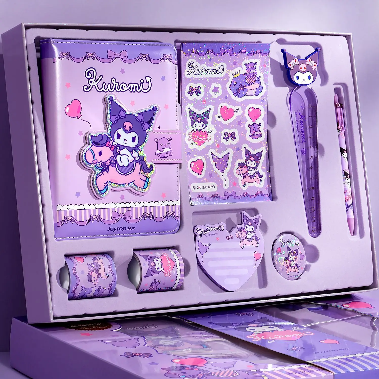 thumbnail image 1 of Sanrio Kuromi-Juego de papelería My Melody Cinnamoroll, Bloc de notas con contraseña, Mini cuaderno, bolígrafo de firma, suministros para estudiantes, regalo para niños, 1 of 5