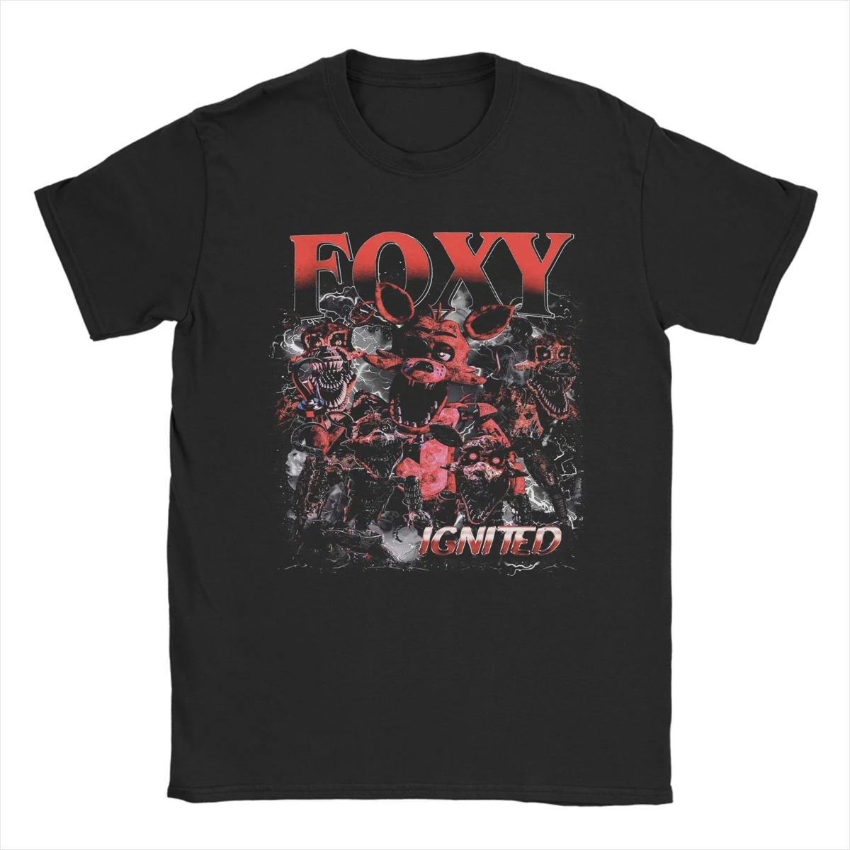 Men's Pure Cotton FNAF Freddy's Humor Crewneck T-Shirt - Short Sleeve Plus Size Top