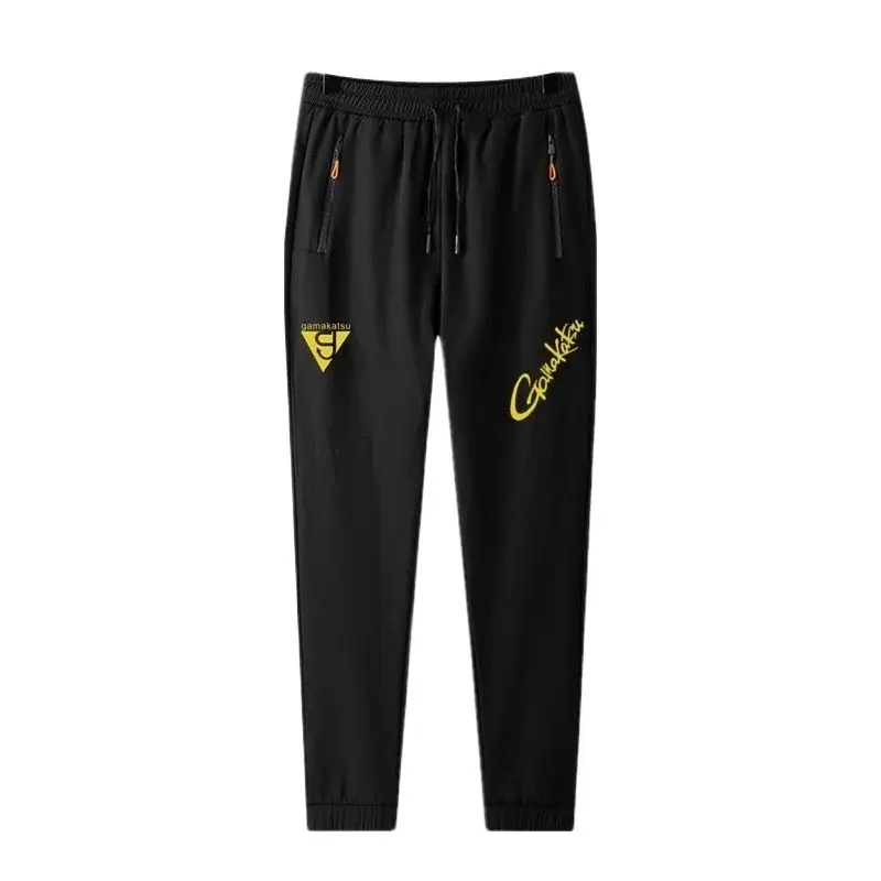 New Gamakatsu Pants Unisex Autumn Winter Outdoor Waterproof Plus Velvet Warm High Waist Elastic Thickened Fishing Trousers