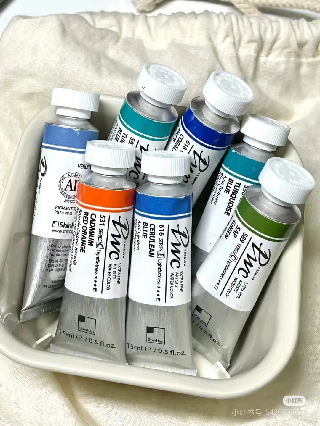 Korean Import SHINHAN artist watercolor pigment 15ml pwc tubular Acuarela professional beginner art suppliesb Student supplies