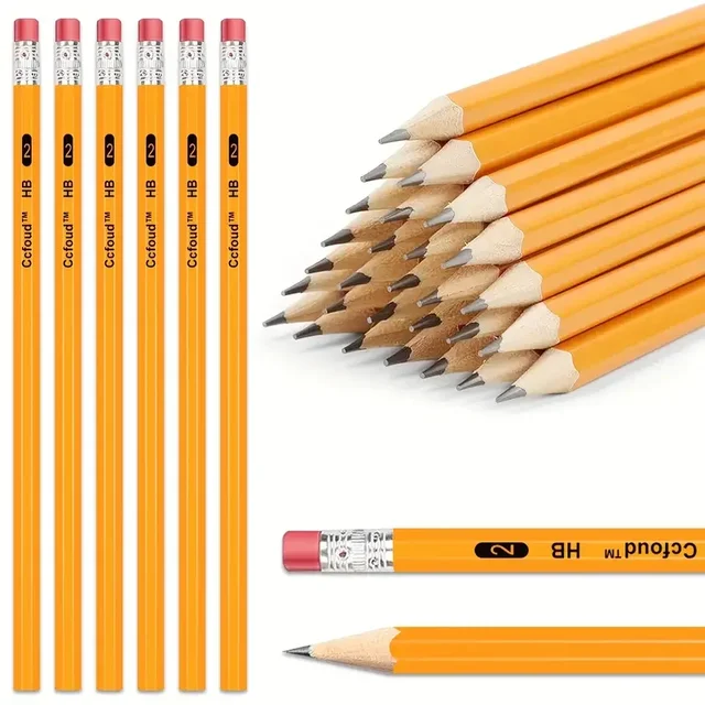 10Pcs /Lot Sketch Pencil Wooden Lead Pencils HB Pencil with Eraser Children Drawing Pencil School Writing Stationery 1
