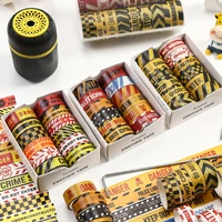 Warning Washi Tape Set,12/16Rolls Road Police Line Caution Tape for Scrapbooking,Journaling,DIY Crafts,Decorative Masking Tape 6