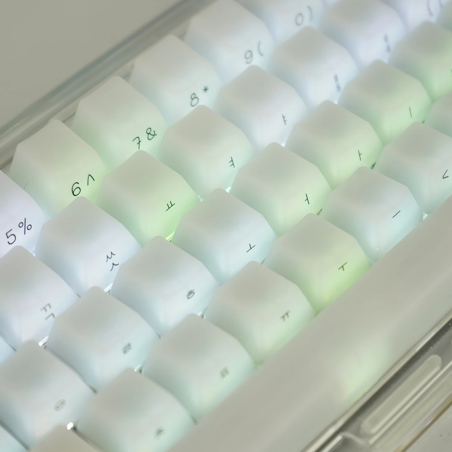 Npkc-conjunto Semi Transparente de Teclas Foscas Teclas Coreanas e Japonesas para Chaves Cherry mx Teclas de Impressão Laterais para Teclado Mecânico - Imagem 2