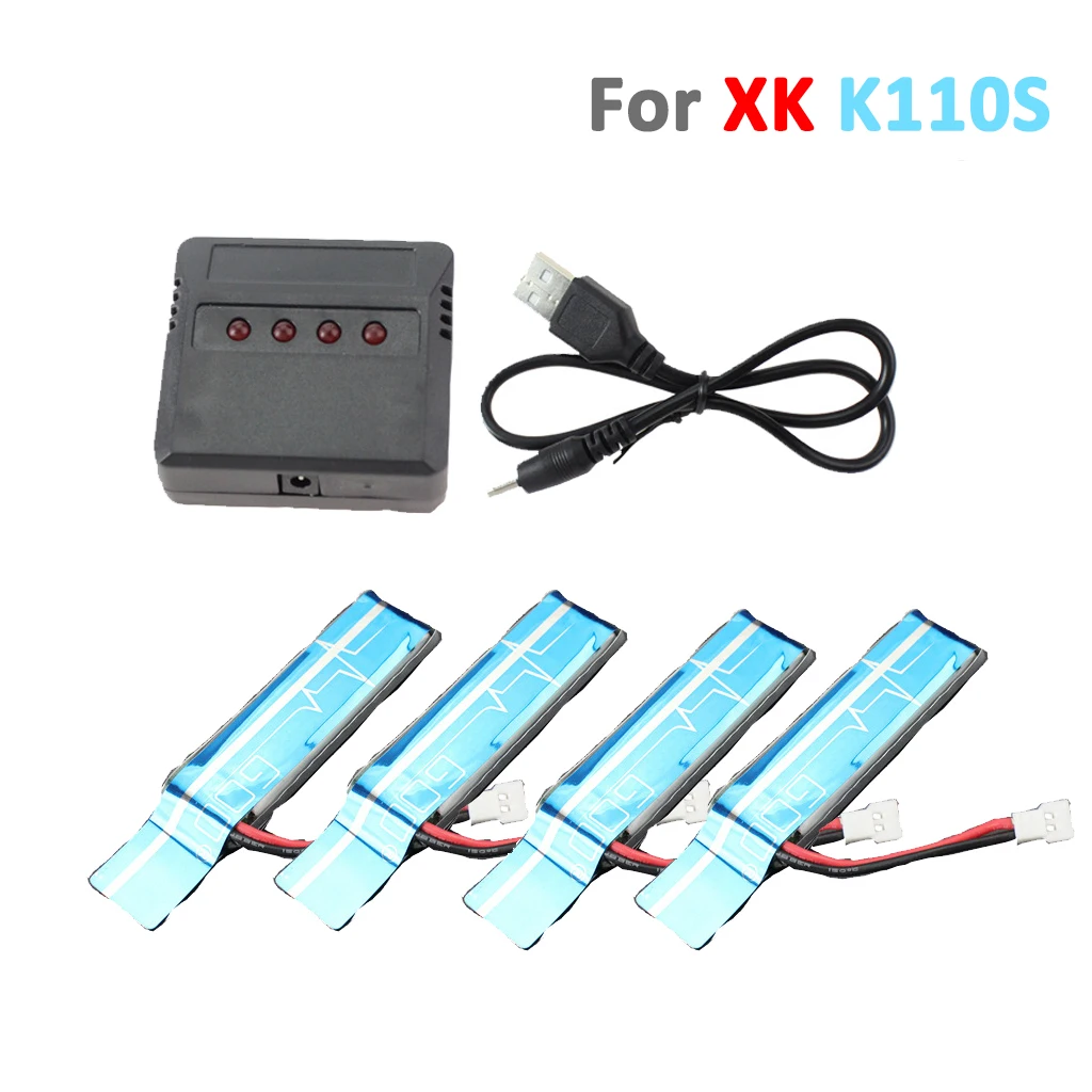 

Аккумулятор 3,7 в 520 мАч (65 мм * 17 мм * 6,6 мм) и зарядное устройство 4 в 1 с зарядным устройством USB, комплект для Wltoys, вертолет XK K110 K110S, аксессуары