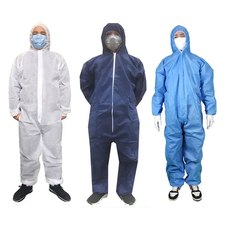 Disposable Non-woven Fabric Protective Breathable Dustproof AntiFouling Work Coverall Suit