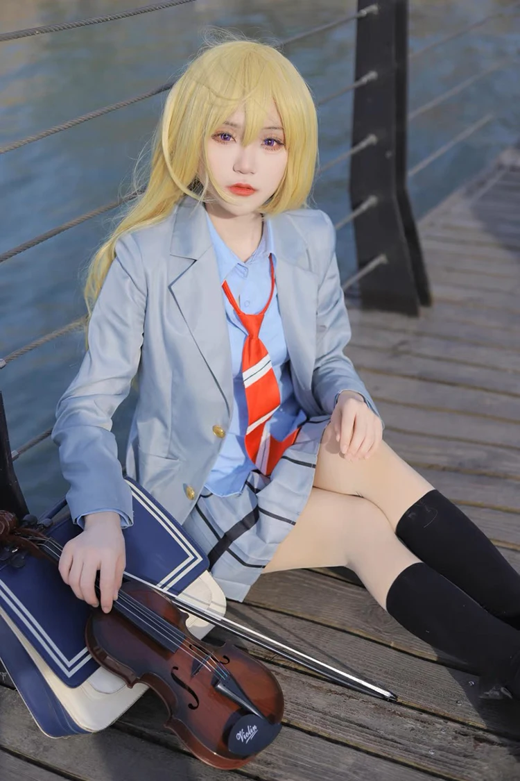 Anime Dein Lüge im April Cosplay Kaori Miyazono Schuluniform Kostüm Halloween Kostüm für Frauen 14
