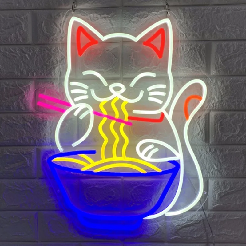 

Custom Ramen Neon Sign Noodles Neon LED 110-120V 6mm Thick Light Strips For Restaurant Fast Food Shop Decor Business Advertising